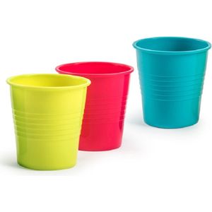 24x stuks Drinkglazen/limonadeglazen gekleurd 200 ml - Sapglazen/waterglazen onbreekbaar kunststof voor kinderen