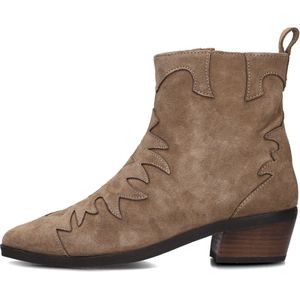 Notre-V 18060 Enkellaarsjes - Enkelboots met rits - Dames - Taupe - Maat 43