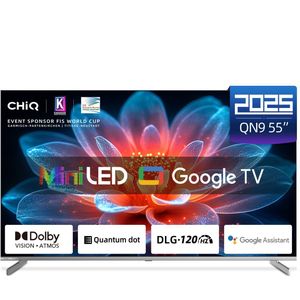 CHiQ M55QN9G - Smart TV 55 Inch - 4K Mini LED - QLED Smart TV - Google TV 5.0 - Dolby Vision - 2025