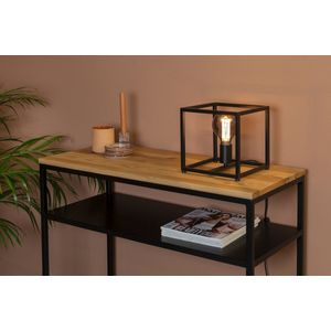 Tafellamp Zwart - Metaal - Vierkant - 22x22x23cm - Lamp Gofy - Giga Meubel