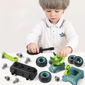 Bouwvoertuigen Dino speelgoedset met bijgeleverde schroevendraaier - bouwset kinderspeelgoed - educatief speelgoed