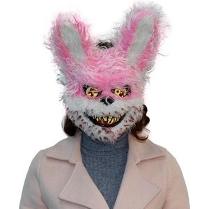 Halloween masker 'Roze horror konijn'