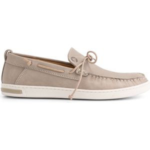 Travelin' Falmouth Heren - Leren Moccasins met veter - Bootschoenen - Instappers - Grijs Leer - Maat 43