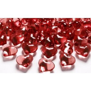 5x zakjes met rode decoratie hartjes diamantjes 30 stuks