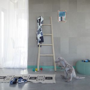 Enzo Pellini Behang / Wandtegels - Leer - Zelfklevend en eenvoudig te plaatsen - 8 tegels van 25x50 cm - Licht Grijs (Frost)