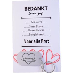 Akyol - Bedankt juf sleutelhanger cadeau - Juf cadeau - Bedankje - Afscheidscadeau Juf