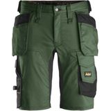 Snickers 6141 AllroundWork, Stretch Korte Broek met Holsterzakken - Bosgroen/Zwart - 48