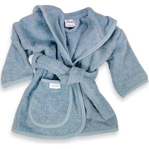 Funnies badjas grey/blue | funnies badjas | badjas 1-2 jaar | 100% zuivere katoen, badstof | baby | na het zwemmen | na het douchen