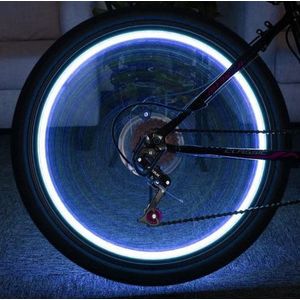 LED fietswiel verlichting - 20 LED - Blauw + BATTERIJEN