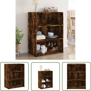 The Living Store Dressoir 70x41x93 cm bewerkt hout gerookt eikenkleurig - Dressoir - Scandinavisch Design - Houten Dressoir - Vintage Dressoir - Opbergkast
