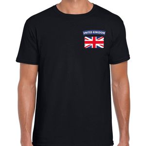 United Kingdom t-shirt met vlag Verenigd Koninkrijk zwart op borst voor heren L