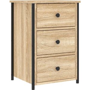 vidaXL - Nachtkastje - 40x36x60 - cm - bewerkt - hout - sonoma - eikenkleurig