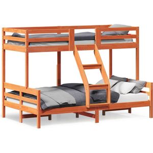 vidaXL - Stapelbed - massief - grenenhout - wasbruin - 80x200/120x200 - cm