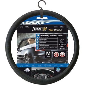 Car Plus Stuurhoes Luxe Universeel Leer Zwart 37-39 Cm