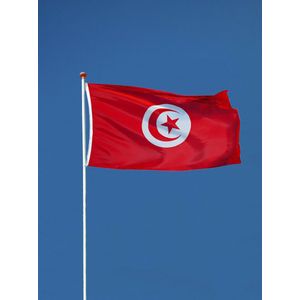 Tunesische Vlag - Tunesië Vlag - 90x150cm - Tunisia Flag - Originele Kleuren - Sterke Kwaliteit Incl Bevestigingsringen - Hoogmoed Vlaggen