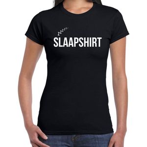 Slaapshirt  fun tekst slaapshirt / pyjama shirt - zwart - dames - Grappig slaapshirt/ slaap kleding t-shirt M