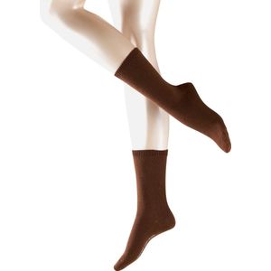 FALKE Cosy Wool zonder motief zacht dik winter warm ondoorzichtig halfhoog comfortabel  Merinowol Kasjmier Bruin Unisex sokken - Maat 39-42