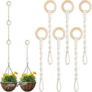 Mrs. Jones Macramé plantenhanger verlenging hanglamp - katoenen touw - plantenhanger extender - hangplantenpot - verdikt touw - hangende plantenverlenger - vasthouden plantenpot 30 .
