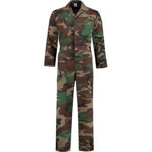 EM Workwear kinderoverall pol/kat Camouflage met verdekte ritssluiting maat 98