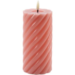 Mansion atmosphere - swirl led kaars donker roze 15x7,5cm