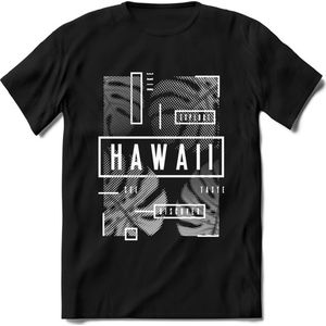 Hawaii Leafs | TSK Studio Zomer Kleding  T-Shirt | Zilver | Heren / Dames | Perfect Strand Shirt Verjaardag Cadeau Maat XL
