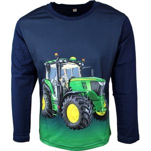 S&C Shirtje blauw groene tractor Blauw Kids & Kind Jongens - Maat: 134/140