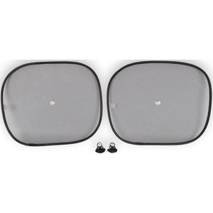 Set van 2 Autozonneschermen UV-Bescherming | Geschikt voor Audi A3, Q3, Mercedes E-Klasse, Opel Adam, Peugeot 306 | 44m x 36cm | Zwart