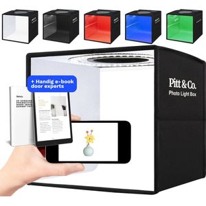 Fotostudio met led verlichting - 25cm x 25cm - Lightbox - Opvouwbaar - Achtergrond Fotografie - softbox - Productfotografie - Fotobox