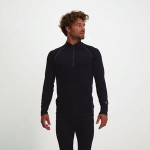 NOMAD® Zip-Neck Thermo Longsleeve Heren | Zwart | XXL | 50% Katoen, 50% Polyester | Hoog draagcomfort | Voert transpiratievocht af | Naadloze afwerking