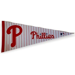 USArticlesEU - Philadelphia Phillies - MLB - Vaantje - Baseball - Honkbal -  Sportvaantje - Pennant - Wimpel - Vlag - Rood/Wit - 31 x 72 cm