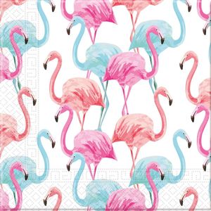 Wefiesta - Servetten tropical flamingo - 20 stuks