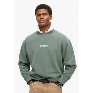 Superdry - Micro Logo sweatshirt met ronde hals en losse pasvorm - Heren - Truien