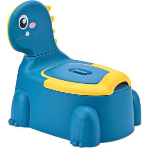 Kindertoilet Dinosaurus Thema - Draagbaar potje voor kinderen van 1-6 jaar - Kinderpotje met Dino-motief - Zindelijkheidstraining voor jongens en meisjes (blauw)