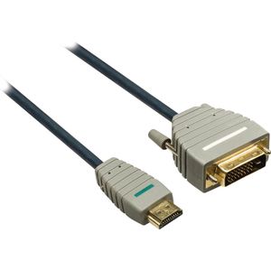 High Speed HDMI Kabel HDMI-Connector - DVI-D 24+1-Pins Male 5.00 m Blauw
