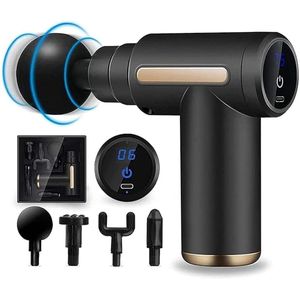 Massage Gun - Diepe Spierontspanning en Herstel - Ideaal voor Sporters en Ontspanning - Meerdere Opzetstukken en Snelheden - Krachtig en Stil Design - Draadloos en Oplaadbaar voor Flexibel Gebruik