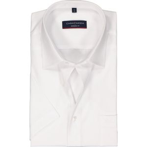 CASA MODA modern fit overhemd - korte mouw - popeline - wit - Strijkvriendelijk - Boordmaat: 38
