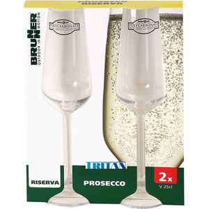 Brunner Riserva Prosecco Glas 25 cl 2 stuks