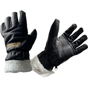 Snowshepherd Skihandschoenen - Leer - Zwart - Anti-slip - Handschoenen - Heren - Dames - werkhandschoenen - XL