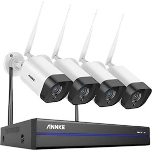 Annke - N48WHR+54CN - Beveiligingscamerasysteem - 5MP - Openlucht - Bewakingscamera - Beveiligingscamera - Beveiligingscamerasysteem - 4 stuk - NTSC,PAL - CMOS - Wit