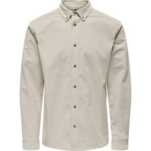 Only & Sons Overhemd Onsmichael 18w Reg Cord Stretch Ls 22029764 Silver Lining Mannen Maat - L