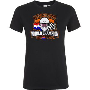 Dames T-shirt helm World Champion Racing 2022 | Max Verstappen / Red Bull Racing / Formule 1 Fan | Wereldkampioen | Zwart | maat M