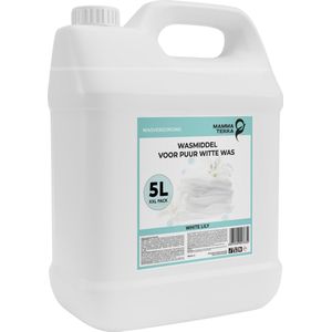 Mamma Terra Wit Vloeibaar Wasmiddel met 90% biologisch afbreekbare ingrediënten | Vol: 5 L | tot 100 wasbeurten - Voordeelverpakking