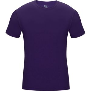 BADGER SPORT - Shirt Met Korte Mouwen - Pro Compression - Diverse Sporten - Volwassenen - Polyester/Elastaan - Heren - Ronde Hals - Ondershirt - Zweet Afvoerend - Paars - Large