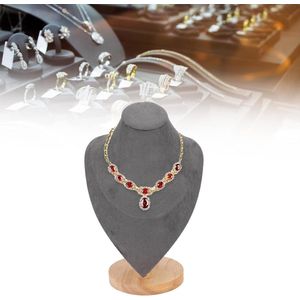 Ketting Display Stand Stijlvol Houten Kraag Display Stand - Krasbestendig - Grijs .