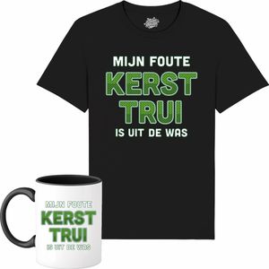 Mijn foute kersttrui is uit de was - Foute kersttrui kerstcadeau - Dames / Heren / Unisex Kleding - Grappige Kerst Outfit - T-Shirt met mok - Unisex - Zwart - Maat 4XL