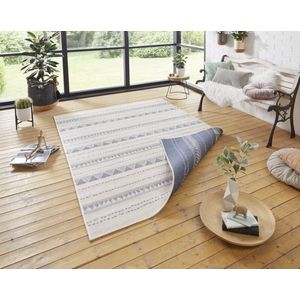 Flycarpets Omkeerbaar Vloerkleed - Bahamas - Creme / Blauw - 80x350 cm