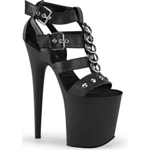 Pleaser - FLAMINGO-858 Hoge hakken - Paaldans schoenen - 41 Shoes - Zwart