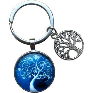 Sleutelhanger Tree of Life - Levensboom – Glas – NightSky