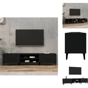 vidaXL Tv-kast - Tv-kasten - Tv-meubel - Hifi-meubel - Tv-meubel 180x31,5x40 cm bewerkt hout zwart