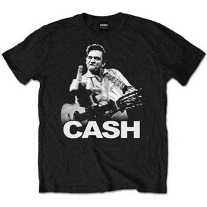 Johnny Cash Heren Tshirt -S- Finger Zwart